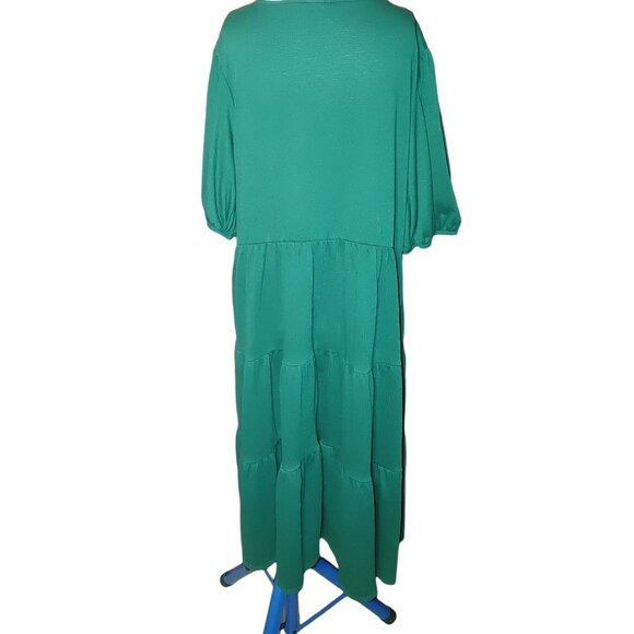 Ava Viv Tunic Smock Dress XLarge Puff Sleeve Polyester - Picture 2 of 5